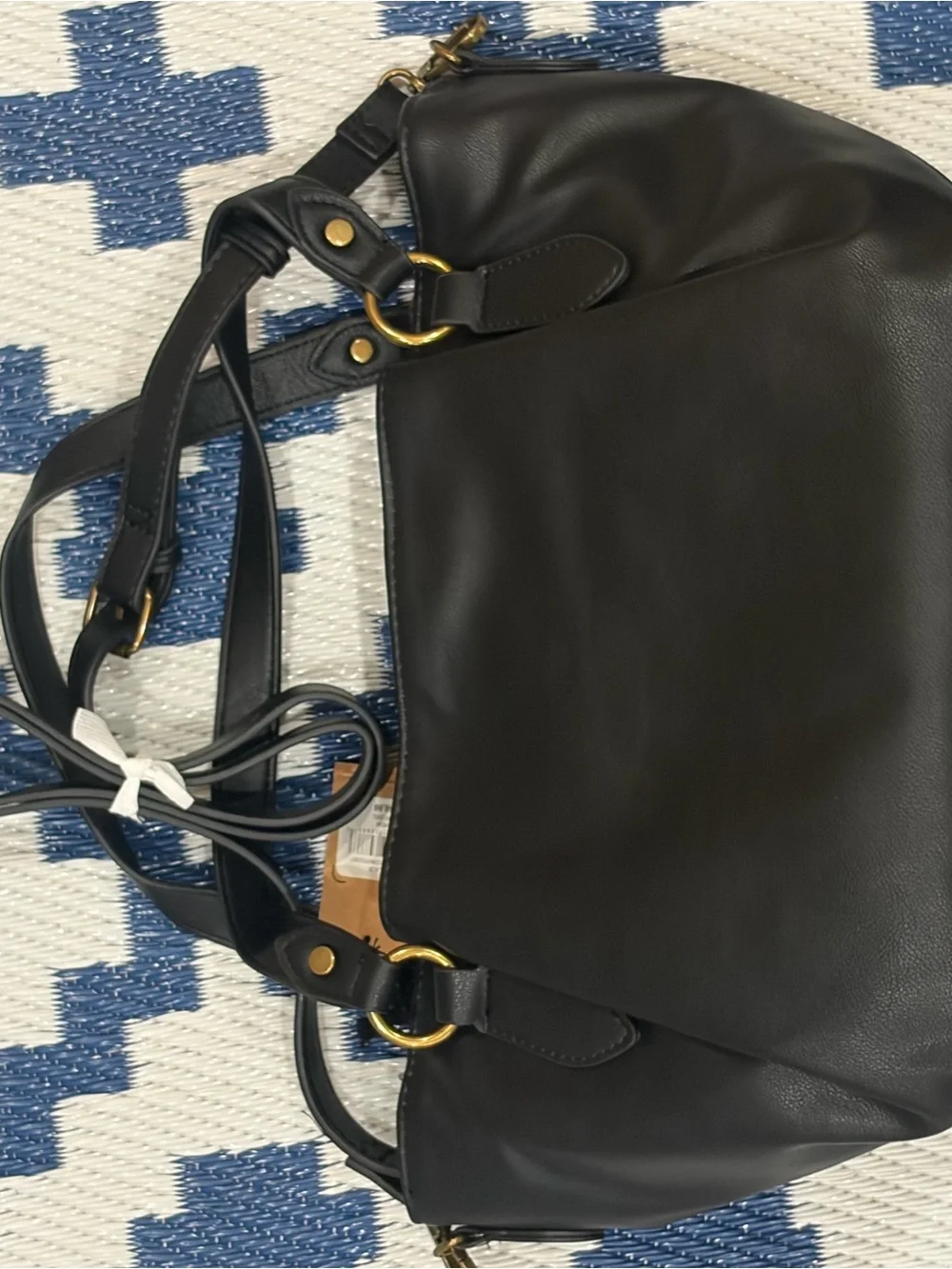 FRYE AND CO. Black Shoulder Bag with Front Flap and Dual Handles